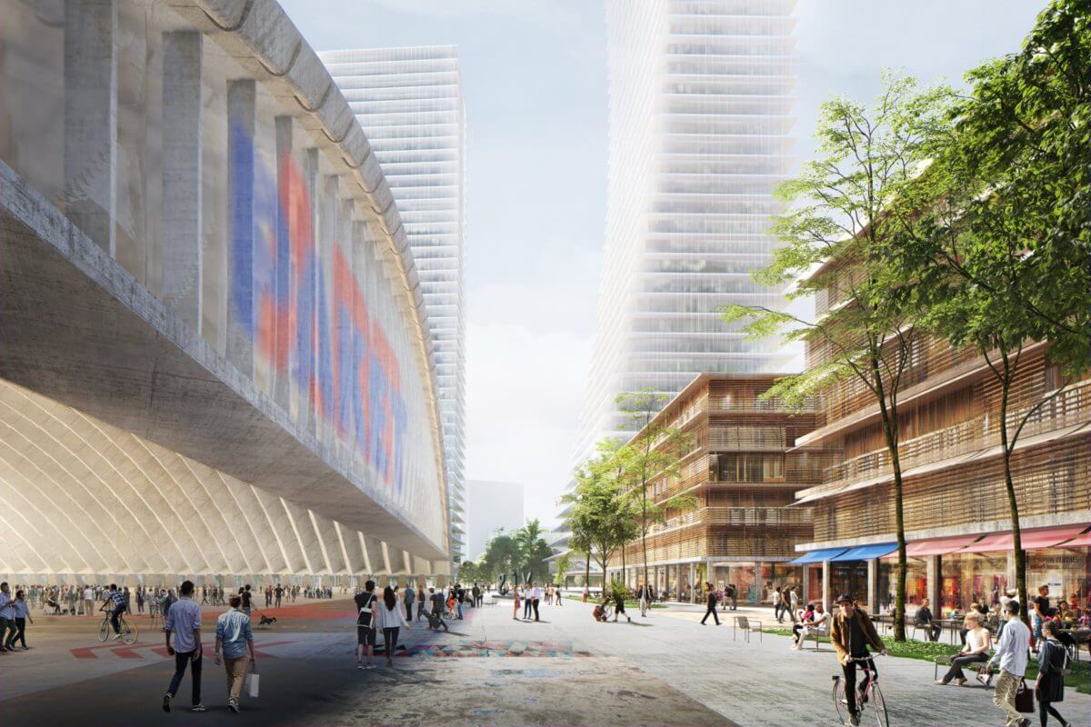 Die denkmalgeschützte Paketposthalle (li.) wird Teil des neuen Paketpost-Quartiers.