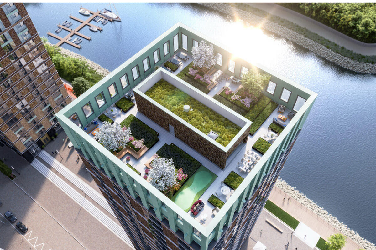 Dachgarten in Düsseldorf im Neubau-Projekt WIN WIN